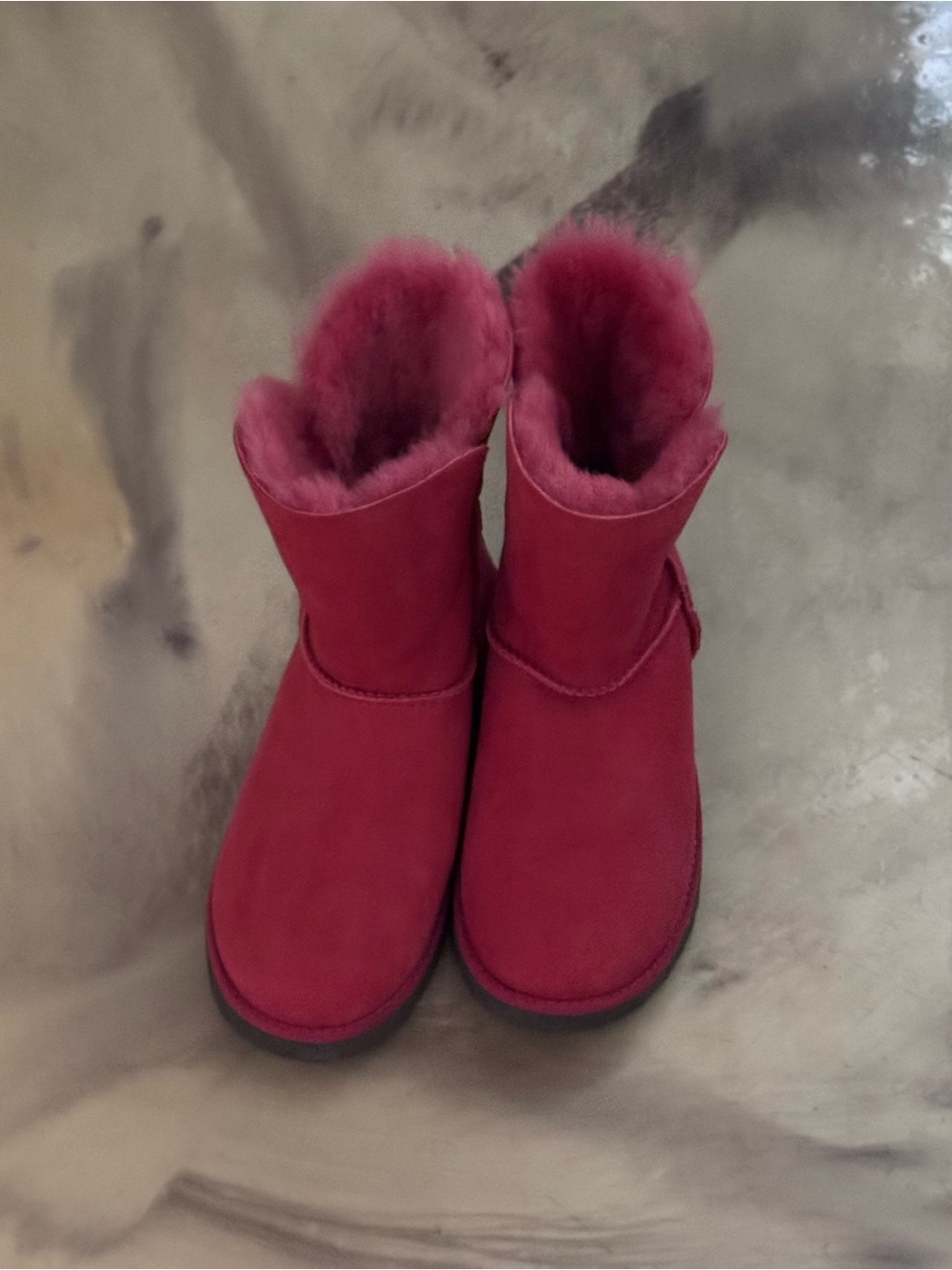 UGG raspberry Pink Shearling-Lined Pull-On Boots